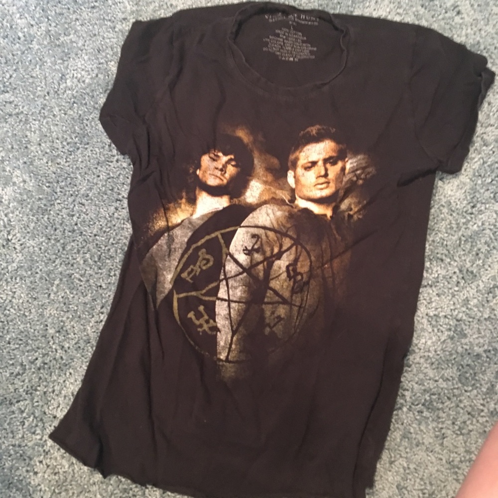 Black T-shirt with color ‘Supernatural’ print